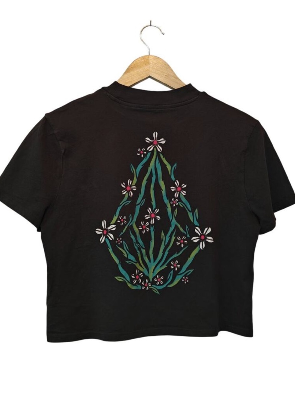 Volcom Cropped Tee with Backside Print